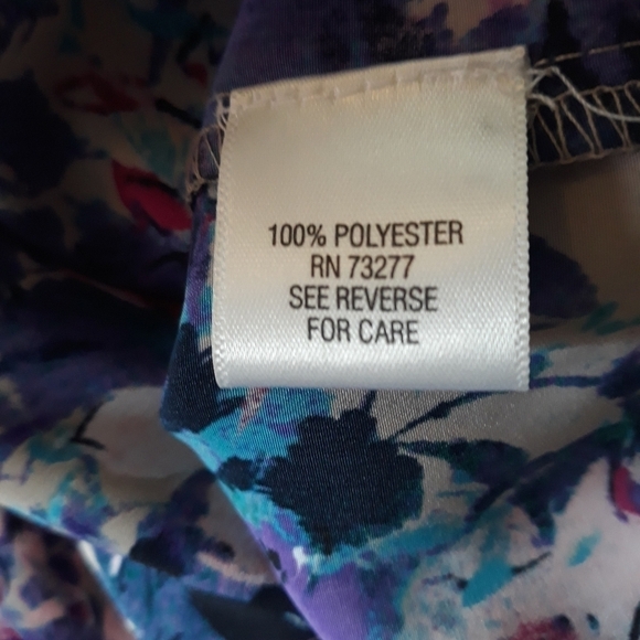 Dana Buchman button down floral print size small blouse A-50 - Picture 4 of 4